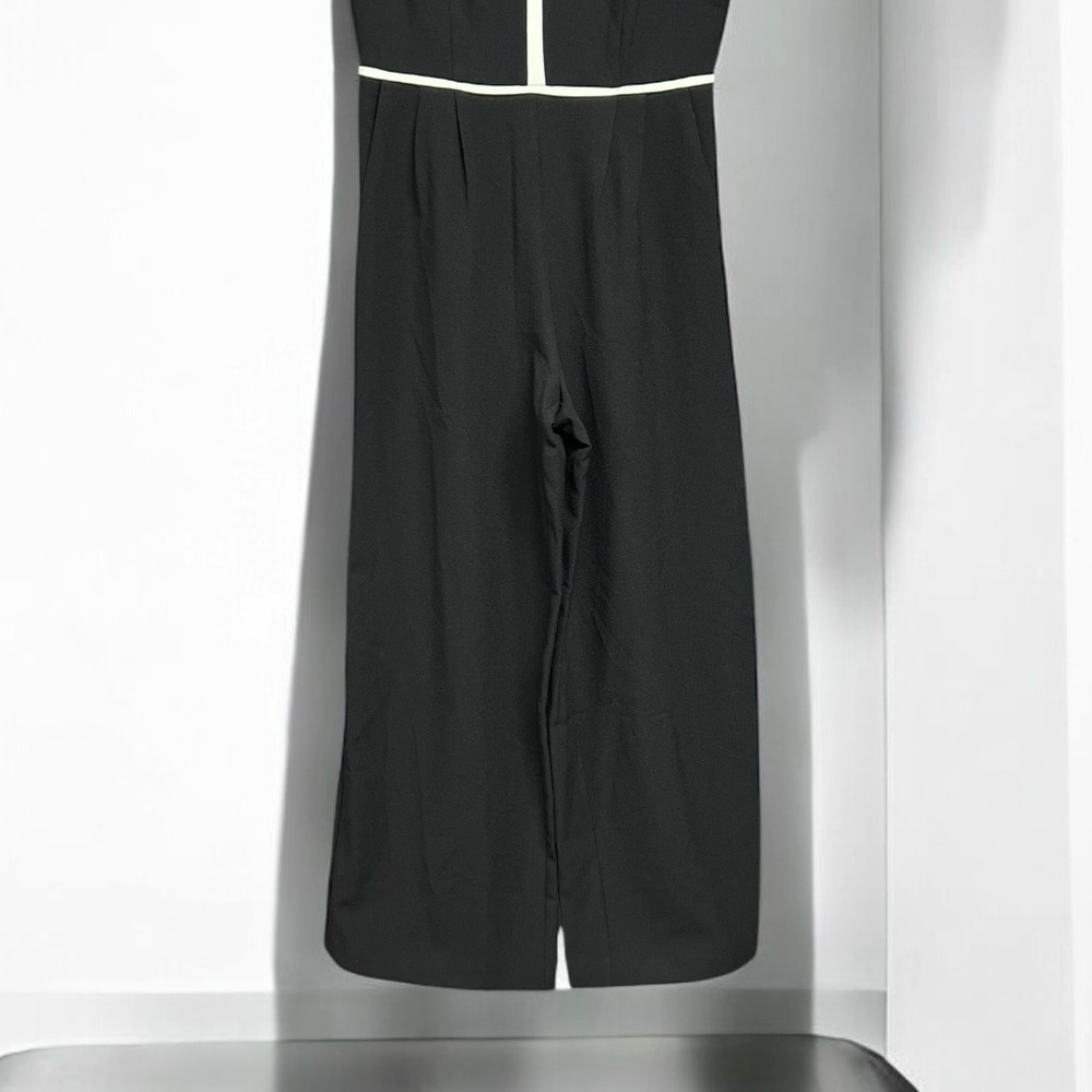 🌻NEW NWOT Donna Ricco Black Short Sleeve Wide Leg Jumpsuit w/Pockets Size 8 - Picture 5 of 8